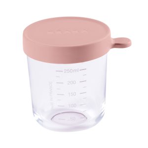 Tároló doboz kiváló minőségű üvegből – 250 ml – Rózsaszín